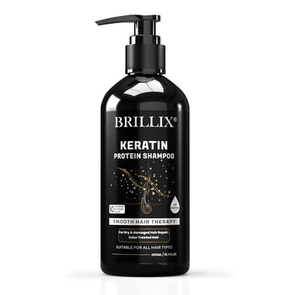 BRILLIX KERATIN PROTEIN SHAMPOO	- For Smooth Hair Therapy, Dry & Damaged Hair Repair, Suitable for Natural and Color Treated Hair  -300 ml