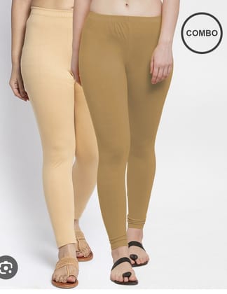 Biscuit color ladies cotton lycra premium leggings stitching-LGD57