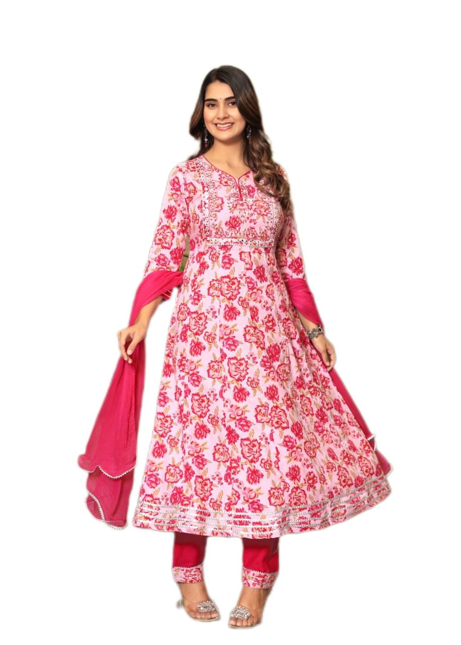 Sacrifice Women Anarkali Kurti Pant with Dupatta