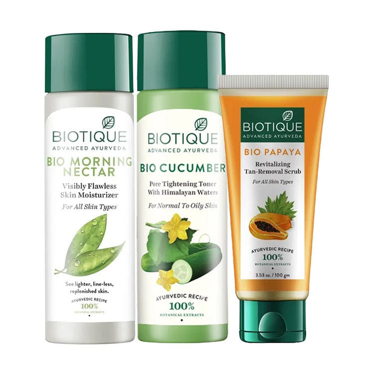 Biotique Moisturzer (120 ml) + Toner(120 ml) + scrub (100 gm) Pack of 3