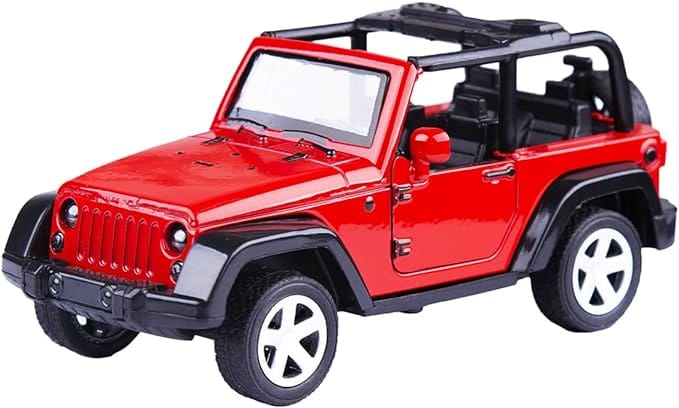 Pull Back Mahindra Thar Jeep DIE CAST Metal Toy for Kids| Wonderful Design and Bold Looks. | Miniature Scaled Models Toy CAR Colour- RED, Green, Black, Yellow (Pack of 1)