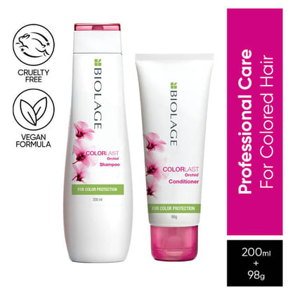 Matrix Biolage Colorlast 2-Step Professional Regime, Protects Colored Hair (Shampoo 200 ml + Conditioner 98 gm) Pack of 2