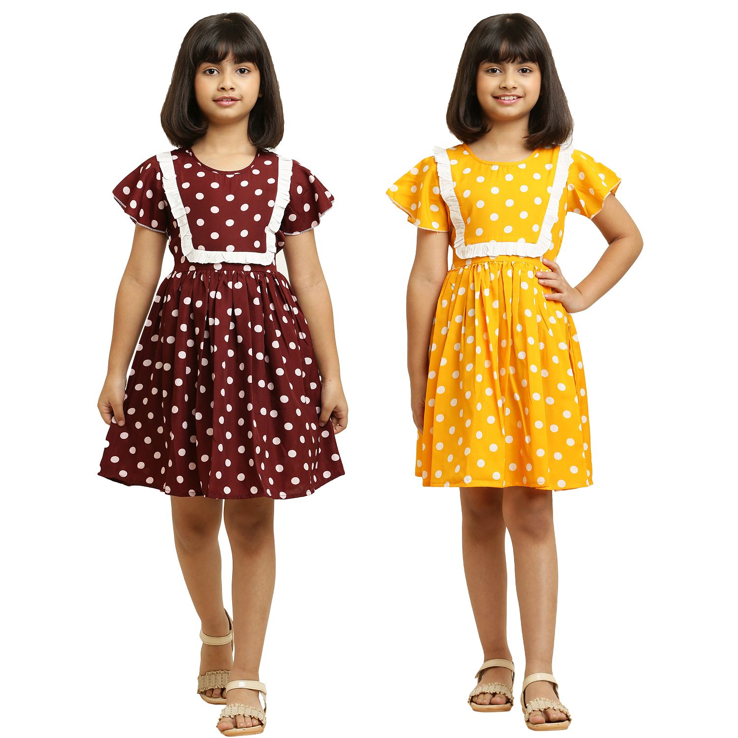 Cute Classy Girls Pair Frock & Dress