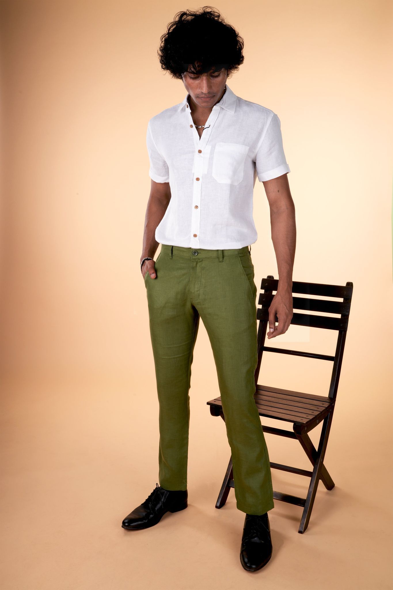 Men Regal Olive Hemp Trousers