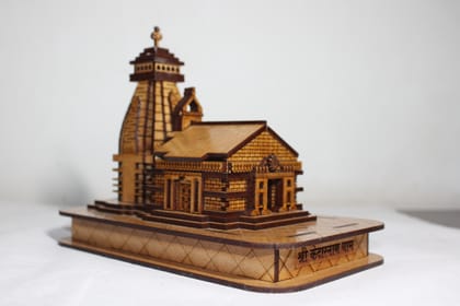 DINESH ENTERPRISES - Kedarnath Temple In Wood 3D Model Miniature Hand Crafted