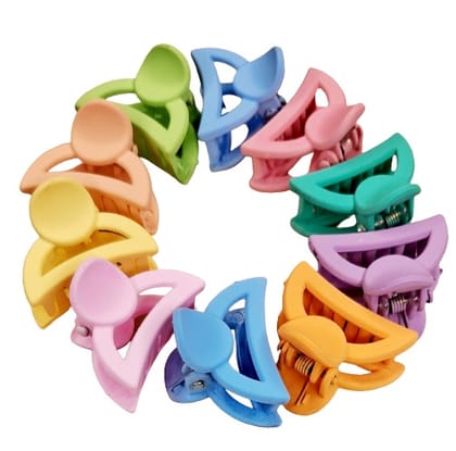 Beautiful Korean style Mini D Shape Hair Clutcher for Women & Girls Multi Color Pack of 10