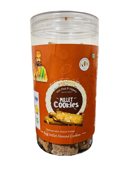 PREMIUM - RAGI MILLET ALMOND COOKIES (With Ragi & Jaggery)