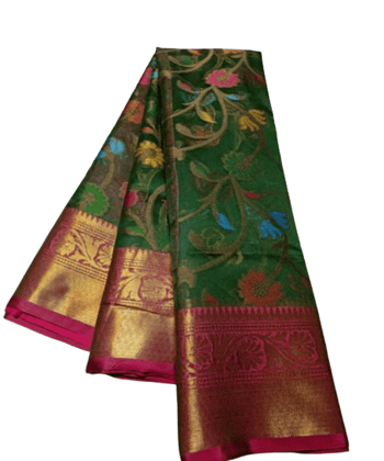 Woven Banarasi Organza Saree with Blouse Piece