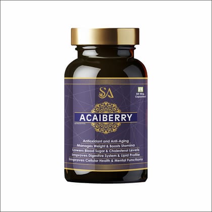 ACAIBERRY(Acai Berry for Healthy Skin and Antioxidants Supports, Ultimate Health and Nutrition Supplements, 500 mg, Veg 60 Capsules )