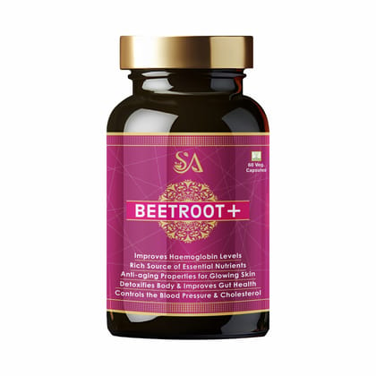 BEETROOT+(Capsules Iron Supplement, Increases Hemoglobin, Ideal for Sensitive Stomachs – Non-Constipating, Red Blood Cell Supplement, 60 Capsules)