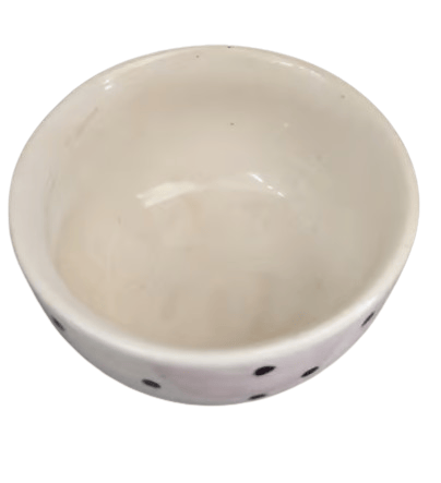 Ceramic White with Black Dots Serving Bowl