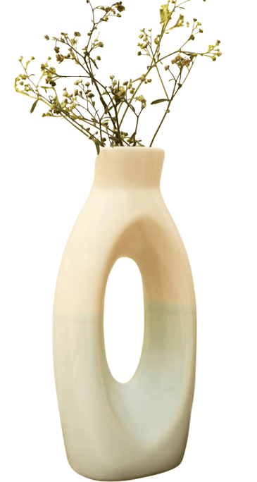 Glossy Ceramic Hollow Vase for Home Decor