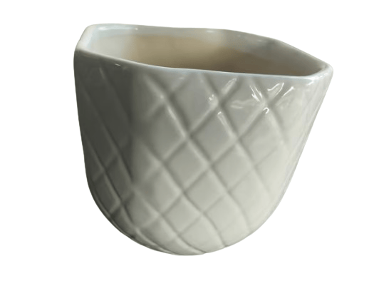 White Ceramic Diamond Design Vase