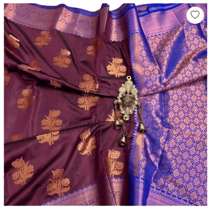 Banarasi Pure Katan Kadhi  Butta Silk Jaal Saree