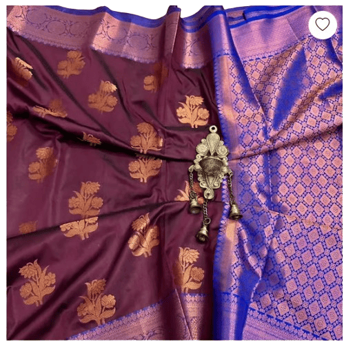 Banarasi Pure Katan Kadhi  Butta Silk Jaal Saree