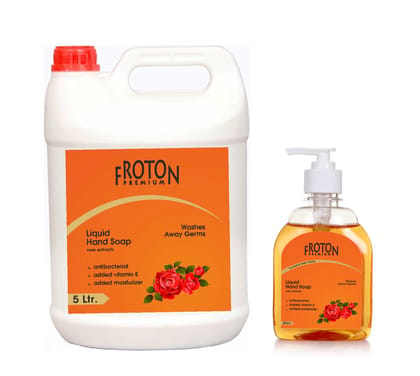 Froton Handwash Rose Gel 5 Ltr Can & 250ml Pack Free