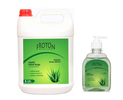 Froton Handwash Gel aloevera 5 ltr Can & 250ml Free Pack