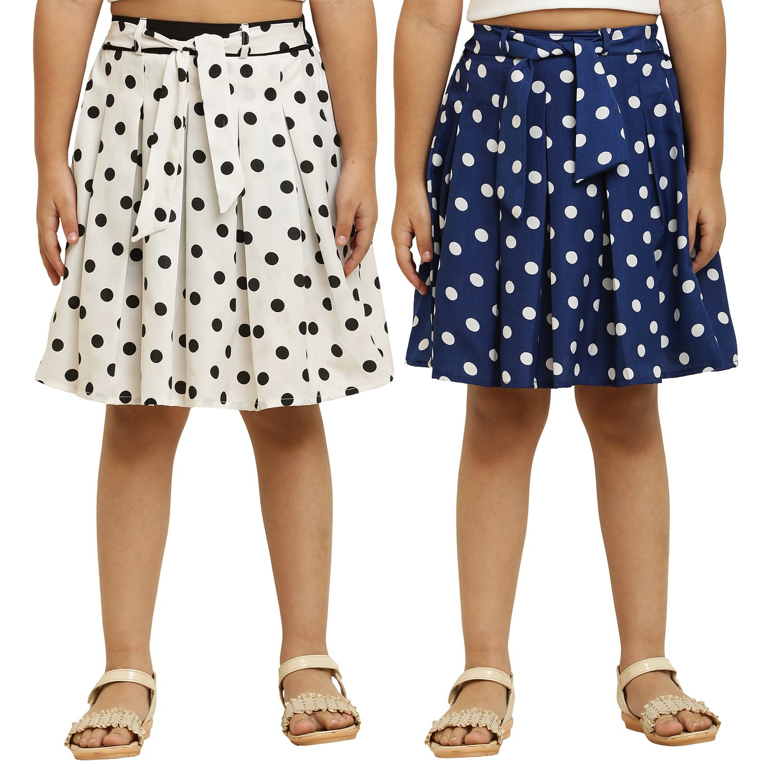 Cute Fancy White & Blue Pair Skirt For Girls.