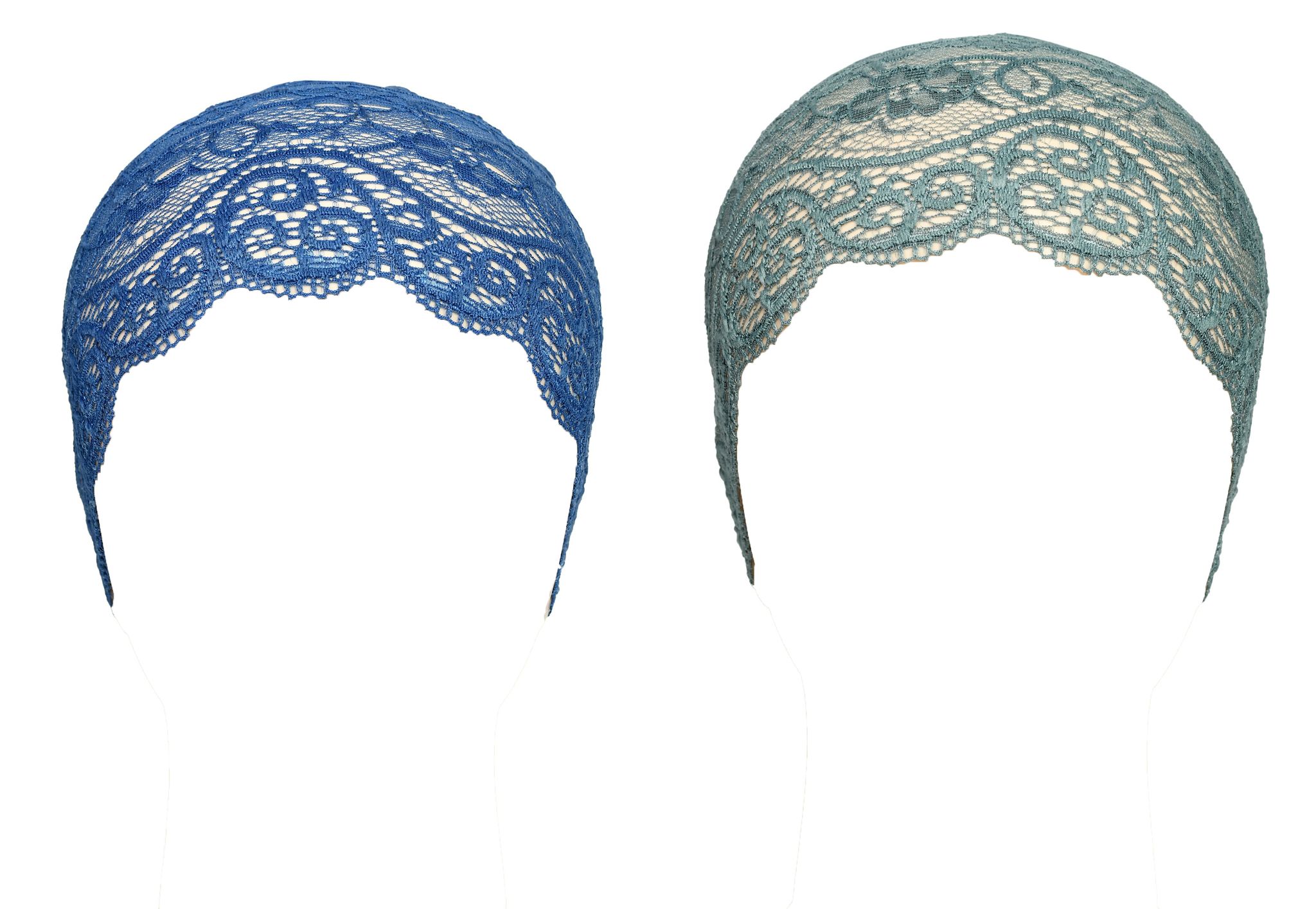 Girls and Womens Hijab Cap Hijab Headband, Under Hijab Scarf Blue and Grey Naqab Head Scarf (2 pcs)