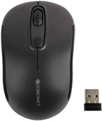 ZEBRONICS ZEB DASH PLUS Wireless Optical Mouse  (2.4GHz Wireless, Black)