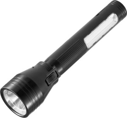 DP 9168 (RECHARGEABLE LED TORCH) 10W+15W LED, 350mAh Battery Torch  (Black, 26.5 cm, Rechargeable)