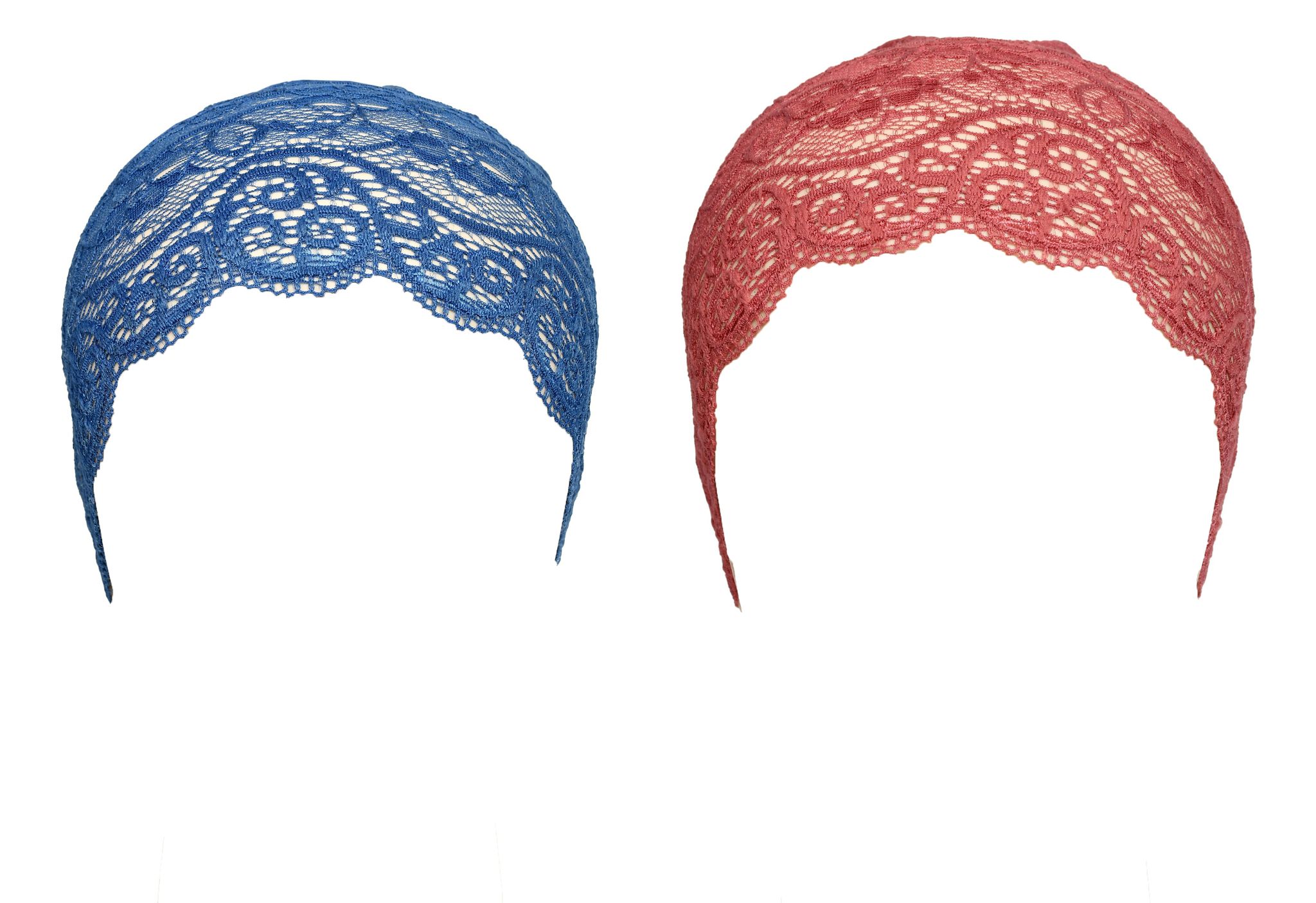 Girls and Womens Hijab Cap Hijab Headband, Under Hijab Scarf Blue and Light Maroon Naqab Head Scarf (2 pcs)