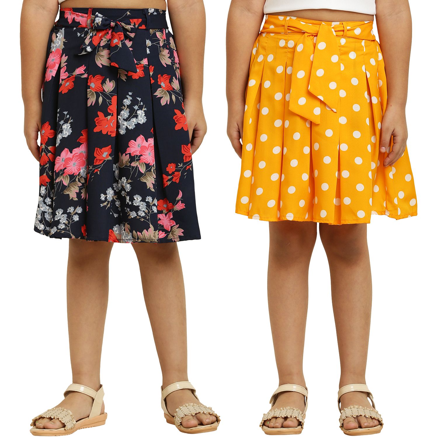 Tinkle Classy Blue & Yellow Pair Skirt For Girls.