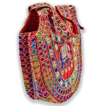 Hand Embroidery Bag Red Colour