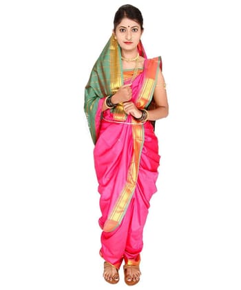 Readymade Pink Nauwari Saree