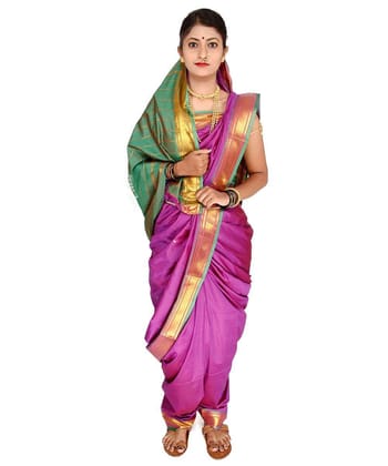 Readymade Magenta Nauwari Saree