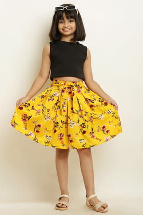 Tinkle Classy Yellow Skirt Ribbon & Elastic for Girls.