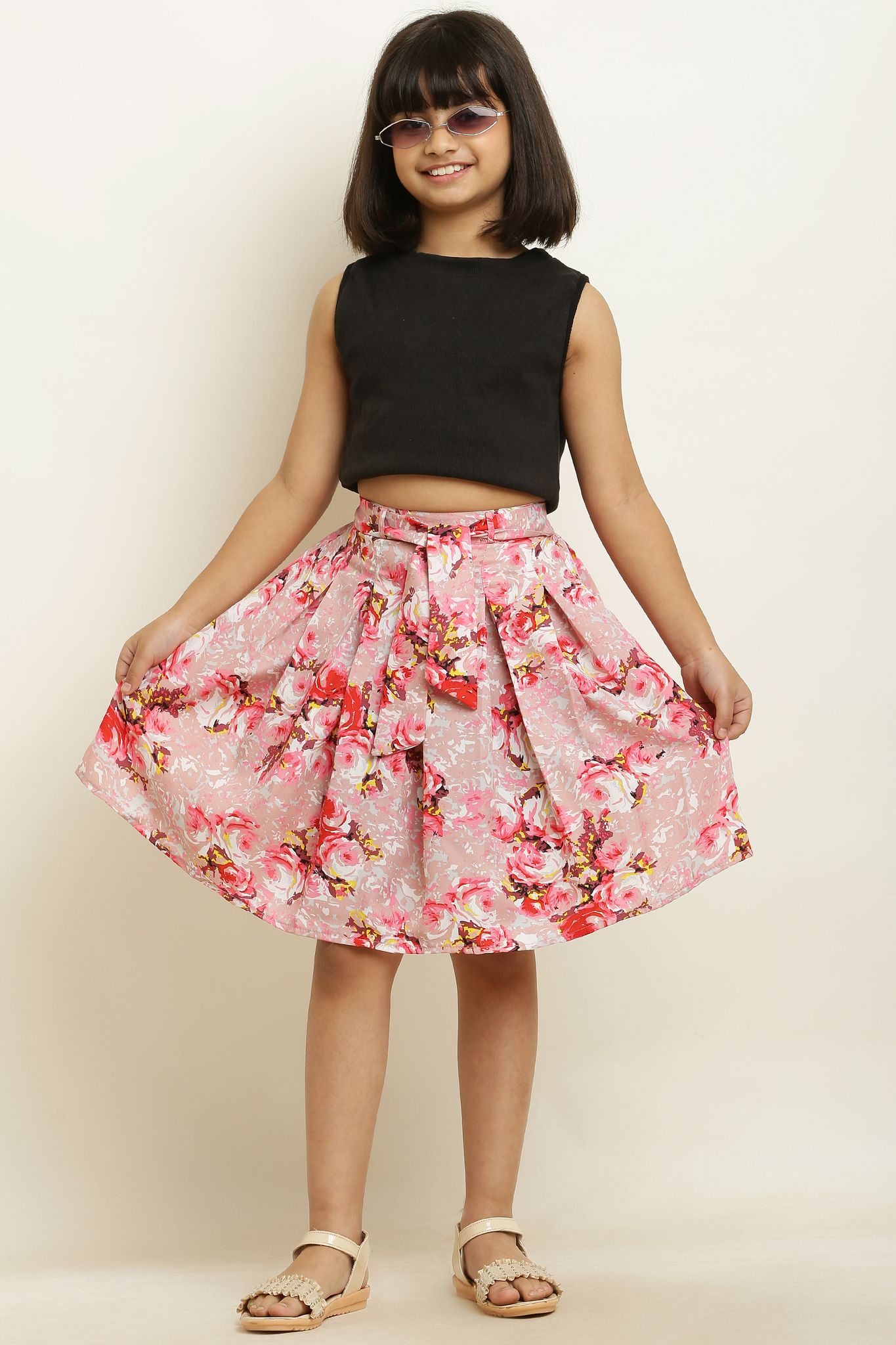 Stylish Fancy  Cream Skirt For Girls.