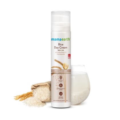 Mamaearth Rice Day Cream For Daily Use With Rice Water & Niacinamide For Glass Skin (50gm)