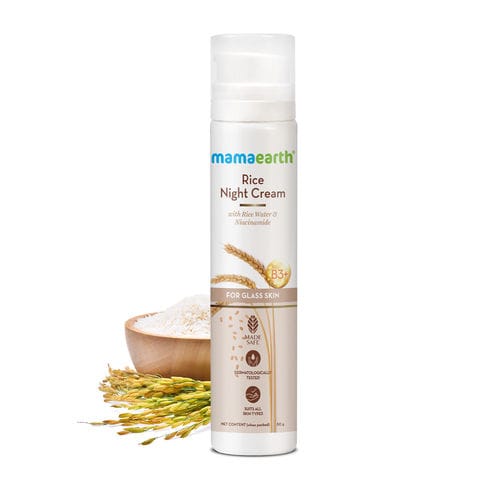 Mamaearth Rice Night Cream For Clear Skin With Rice Water & Niacinamide For Glass Skin (50gm)