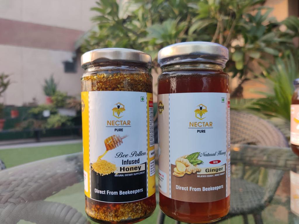 Ginger Honey & Pollen Infused Honey Combo pack