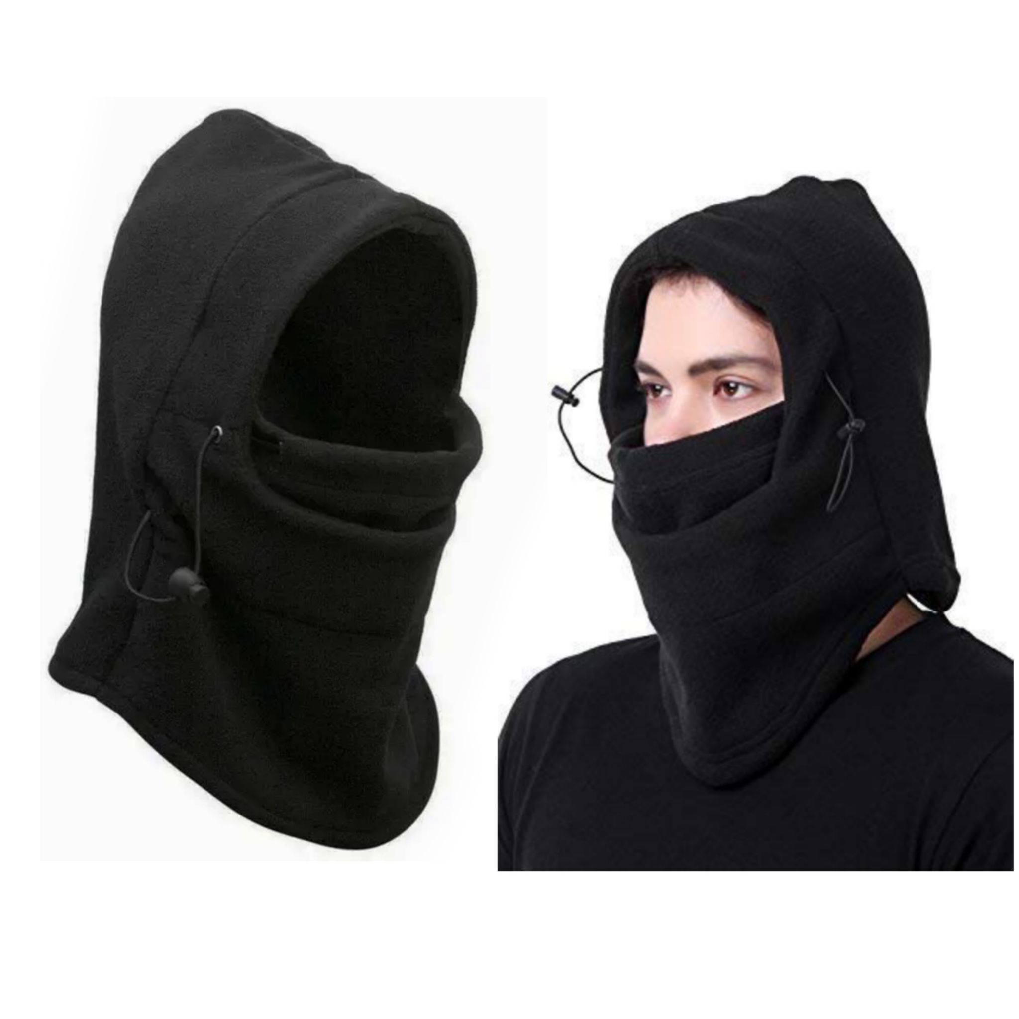 Qawvler Winter Full Face Rider Mask Fleece Unisex Balaclava Pack of 1 (Black) Free Size