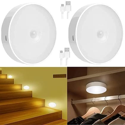 URBAN CREW Motion Sensor Light for Home with USB Charging Wireless Self Adhesive LED Magnetic Motion Activated Light Motion Sensor Rechargeable Light Motion Activated (1)