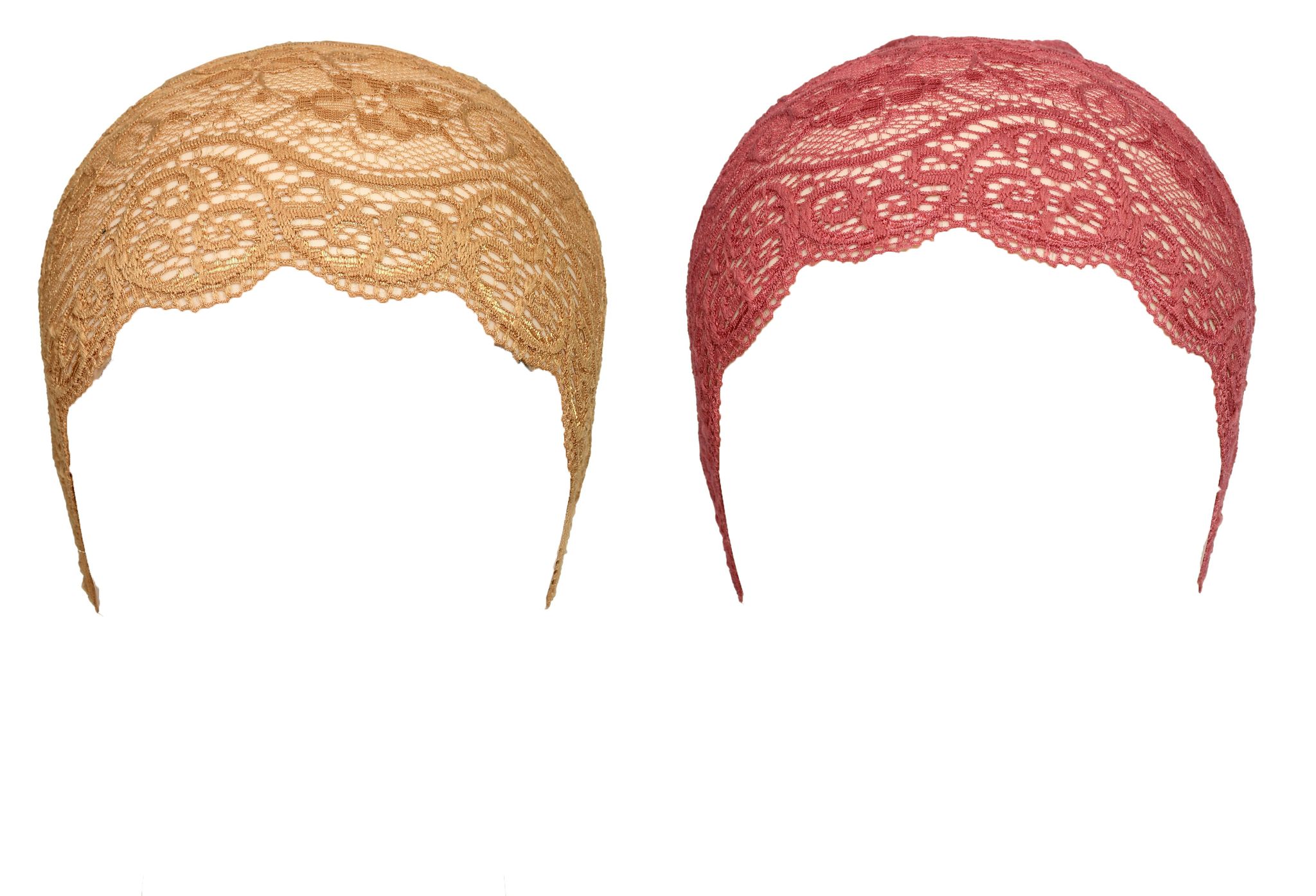 Girls and Womens Hijab Cap Hijab Headband, Under Hijab Scarf Copper Brown and Light Maroon Naqab Head Scarf (2 pcs)