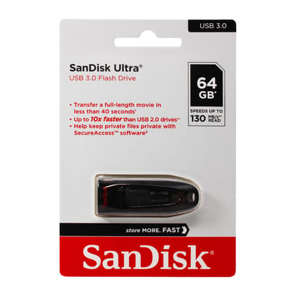 SanDisk SDCZ48-064G Ultra CZ48 64GB USB 3.0 Pen Drive (5Yr Warranty from Brand)