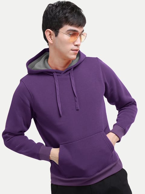 Solid purple cheap hoodie