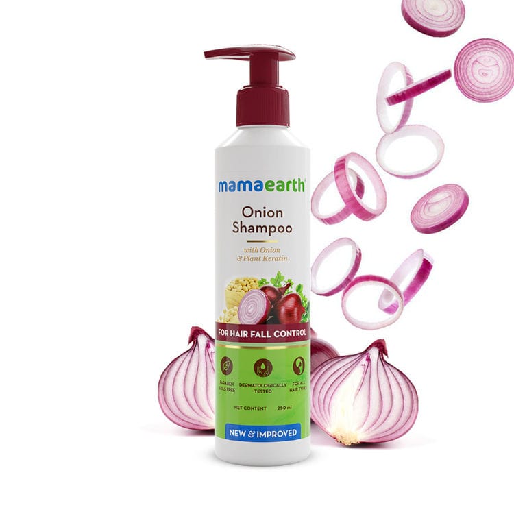 Mamaearth Onion Shampoo For Hair Fall Control & Hair Growth With Onion & Plant Keratin (250ml)