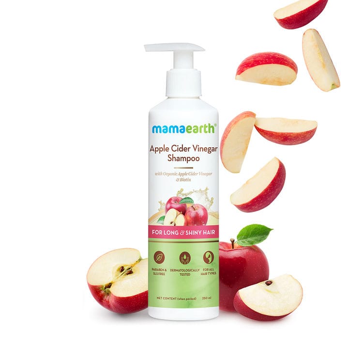 Mamaearth Apple Cider Vinegar Shampoo With Organic Apple Cider Vinegar & Biotin For Long, Shiny Hair (250ml)