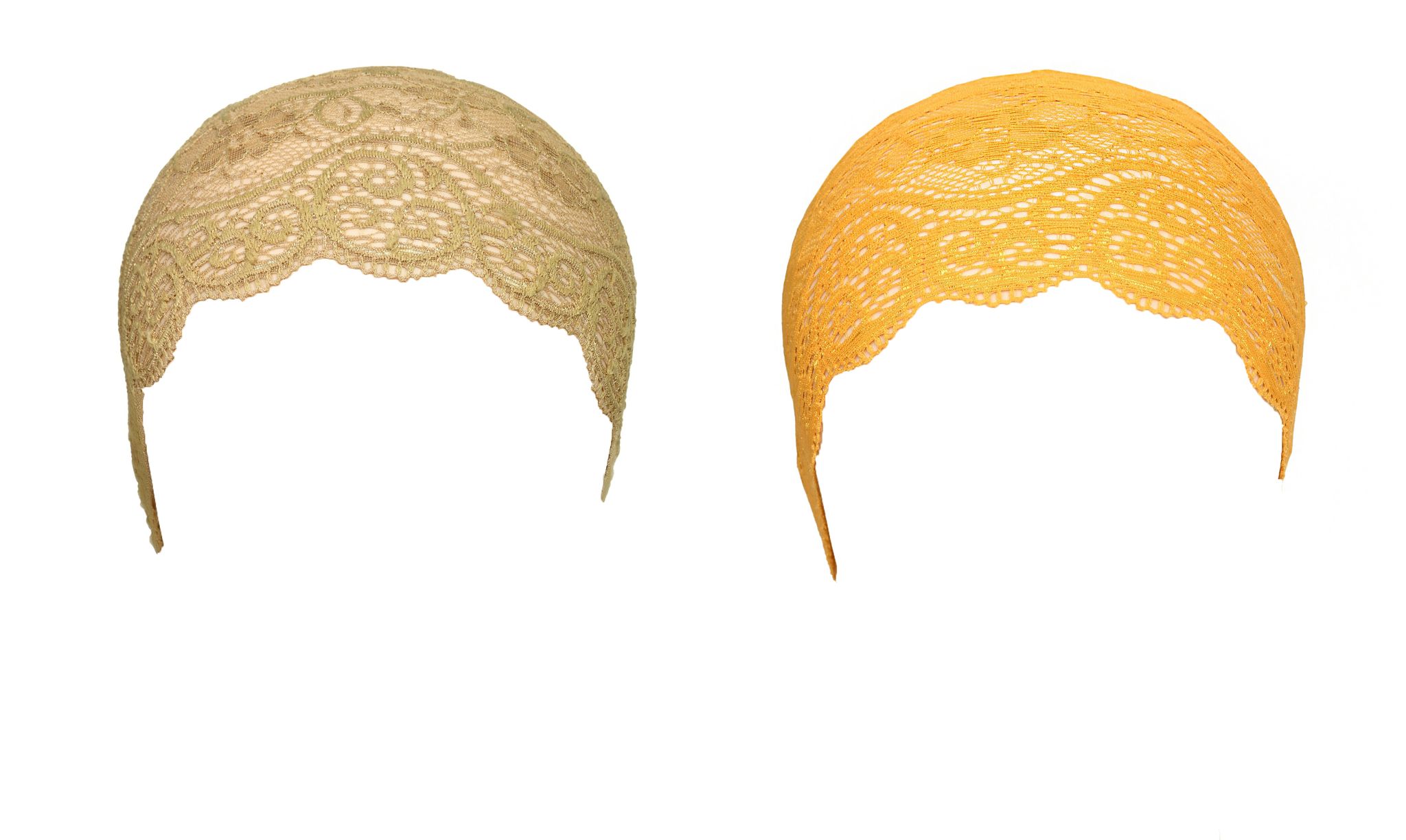 Girls and Womens Hijab Cap Hijab Headband, Under Hijab Scarf Dark Beige & Yellow Naqab Head Scarf (2 pcs)