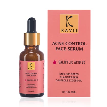 KAVIE Acne Control Serum with 2% Salicylic Acid ,| Prevents Acne / Pimples, Blackheads & Open Pores | Reduces Excess Oil | for Acne Prone or Oily Skin