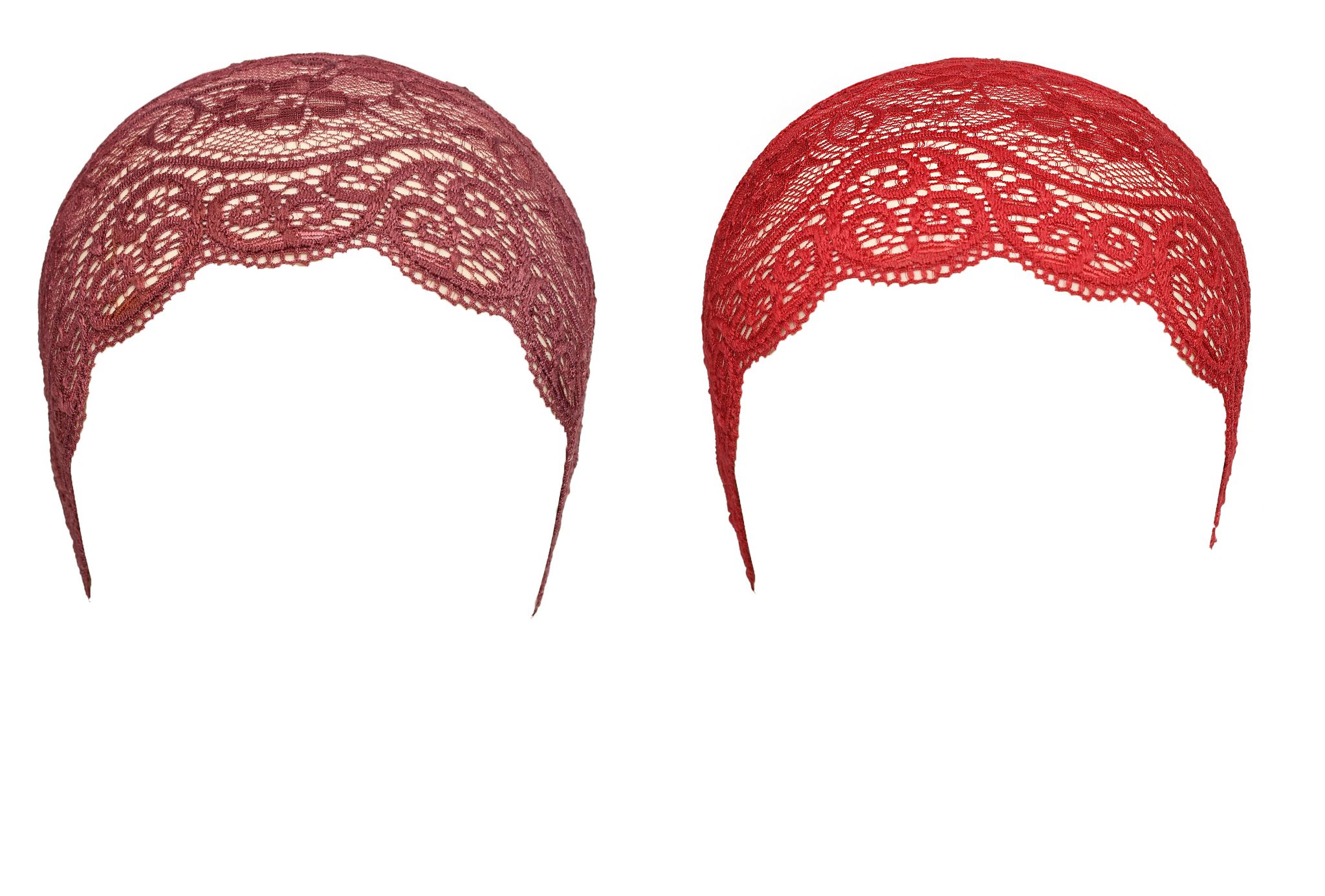 Girls and Womens Hijab Cap Hijab Headband, Under Hijab Scarf Dark Maroon and Dark Red Naqab Head Scarf (2 pcs)