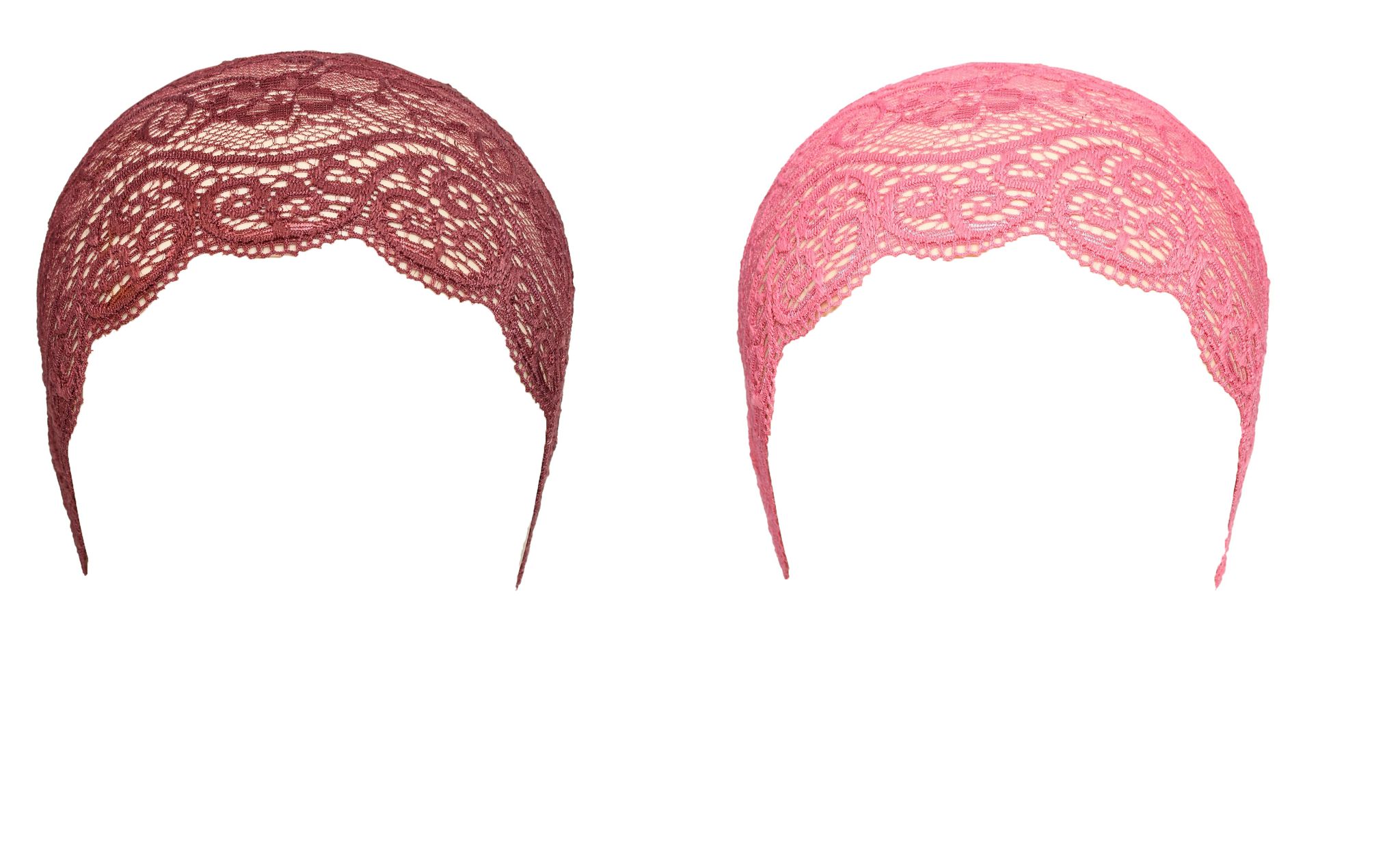 Girls and Womens Hijab Cap Hijab Headband, Under Hijab Scarf Dark Maroon and Pink Naqab Head Scarf (2 pcs)