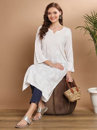 Chikankari Modal Straight Kurta-2486