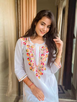 Ethnava Cotton Chikankari Kurti with Sharara-12041-118