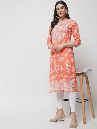 Ethnava Mulmul Cotton Chikankari Kurta -2494