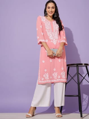 Hand Embroidered Chikankari Modal Kurti-2541